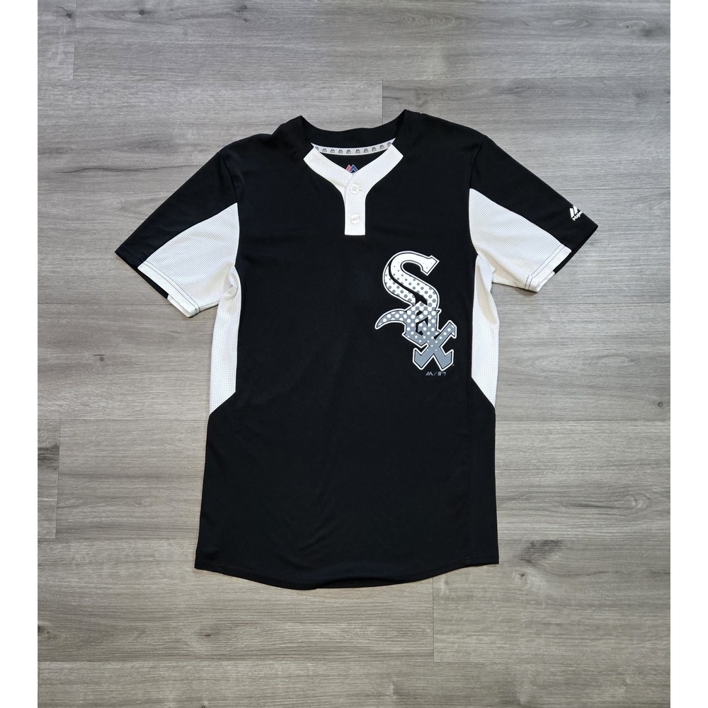 Chicago White Sox Jersey Majestic Cool Base Mens Small Black White MLB Baseball
